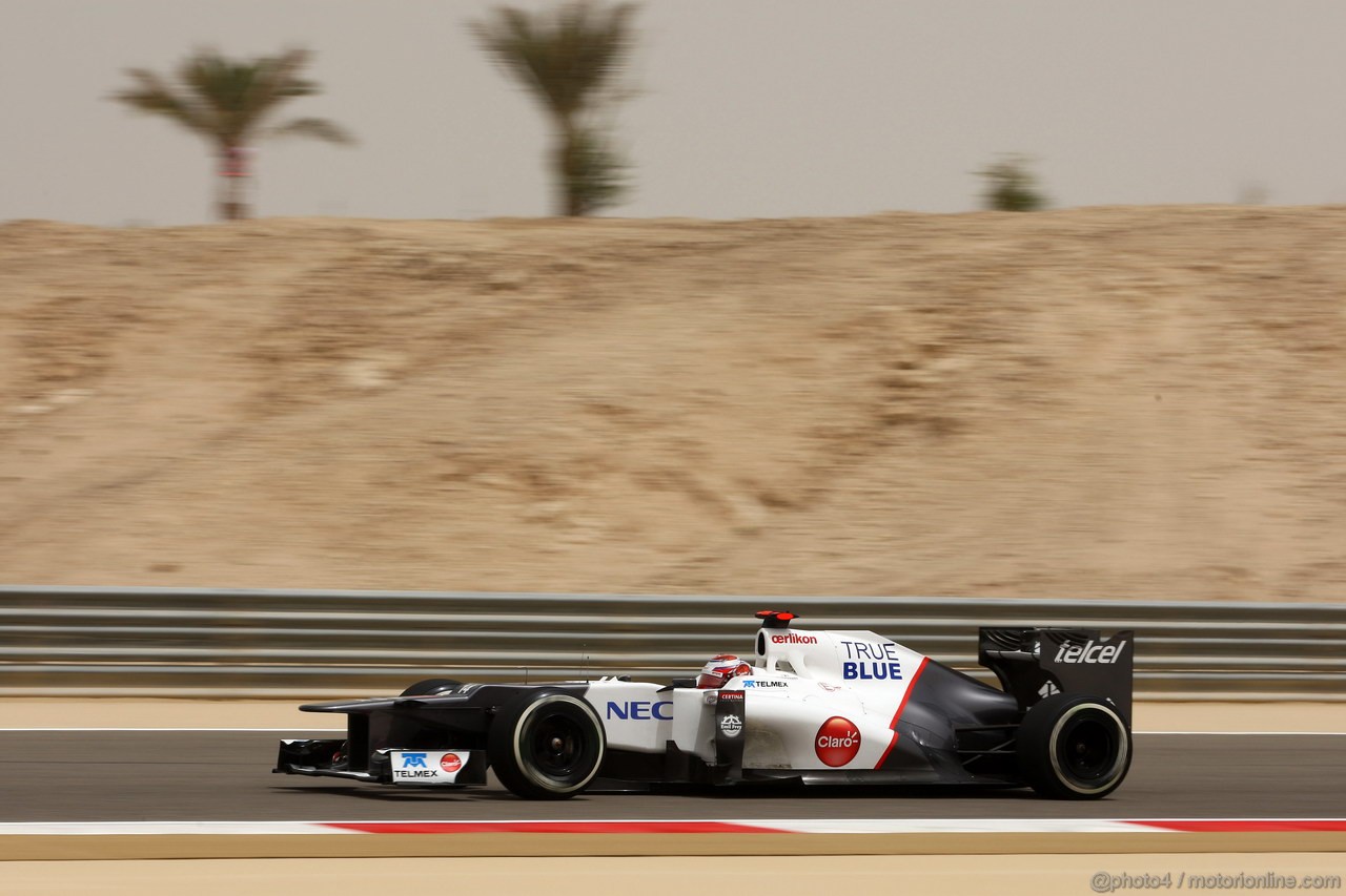 GP BAHRAIN, 20.04.2012- Prove Libere 1, Kamui Kobayashi (JAP) Sauber F1 Team C31 