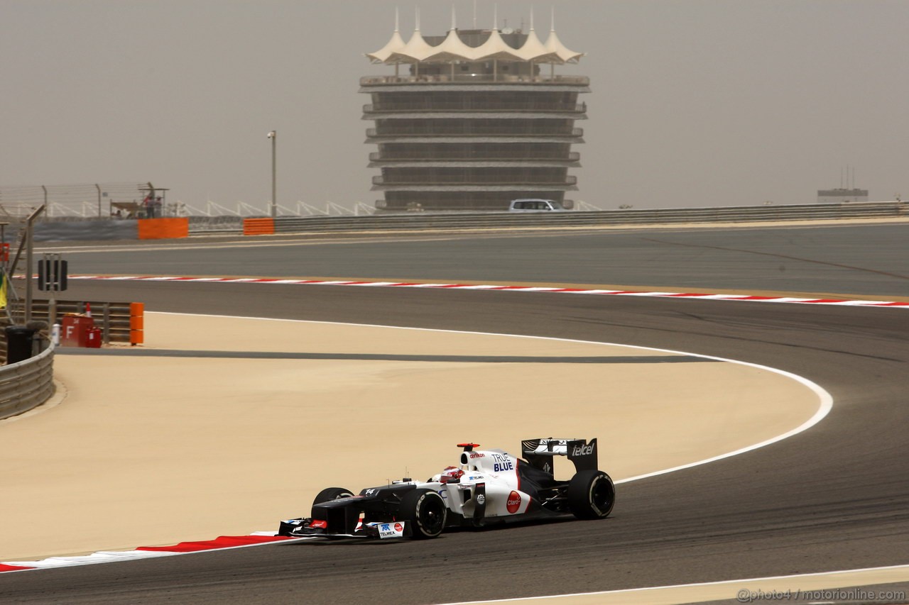 GP BAHRAIN, 20.04.2012- Prove Libere 1, Kamui Kobayashi (JAP) Sauber F1 Team C31 