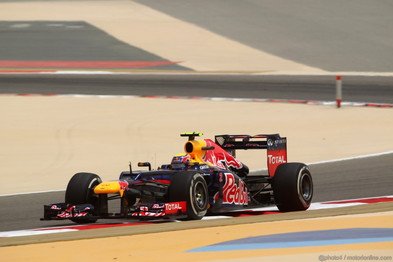 GP BAHRAIN, 20.04.2012- Prove Libere 1, Mark Webber (AUS) Red Bull Racing RB8 