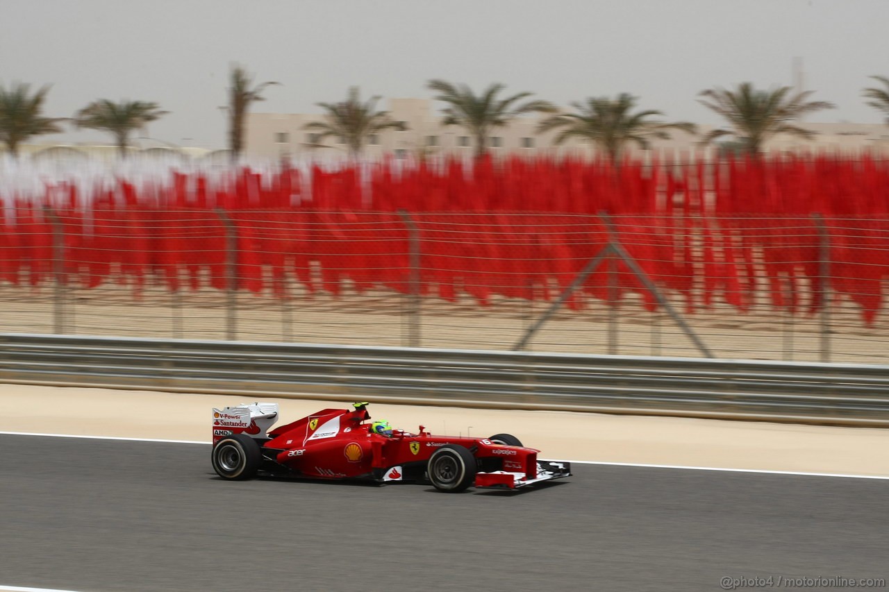 GP BAHRAIN, 20.04.2012- Prove Libere 1, Felipe Massa (BRA) Ferrari F2012