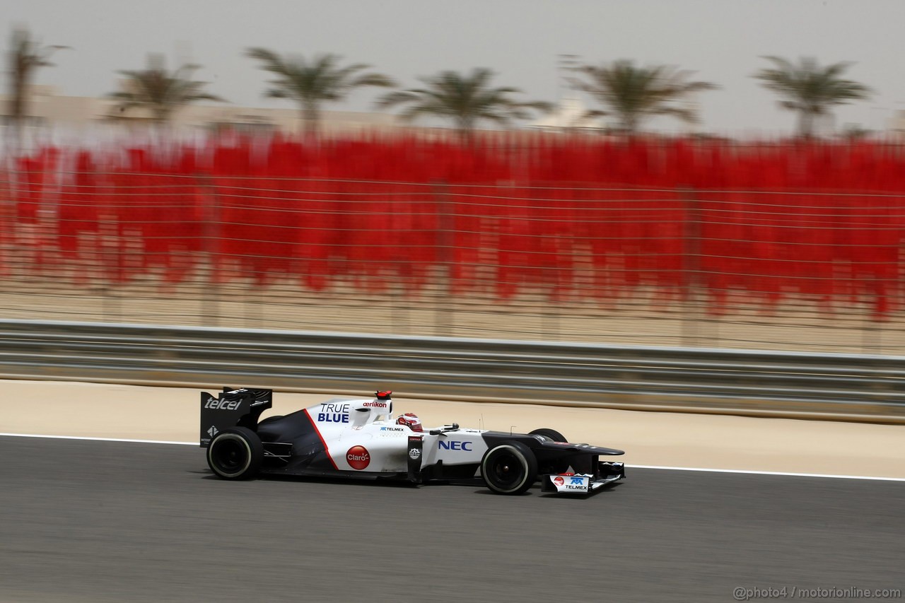 GP BAHRAIN, 20.04.2012- Prove Libere 1, Kamui Kobayashi (JAP) Sauber F1 Team C31 