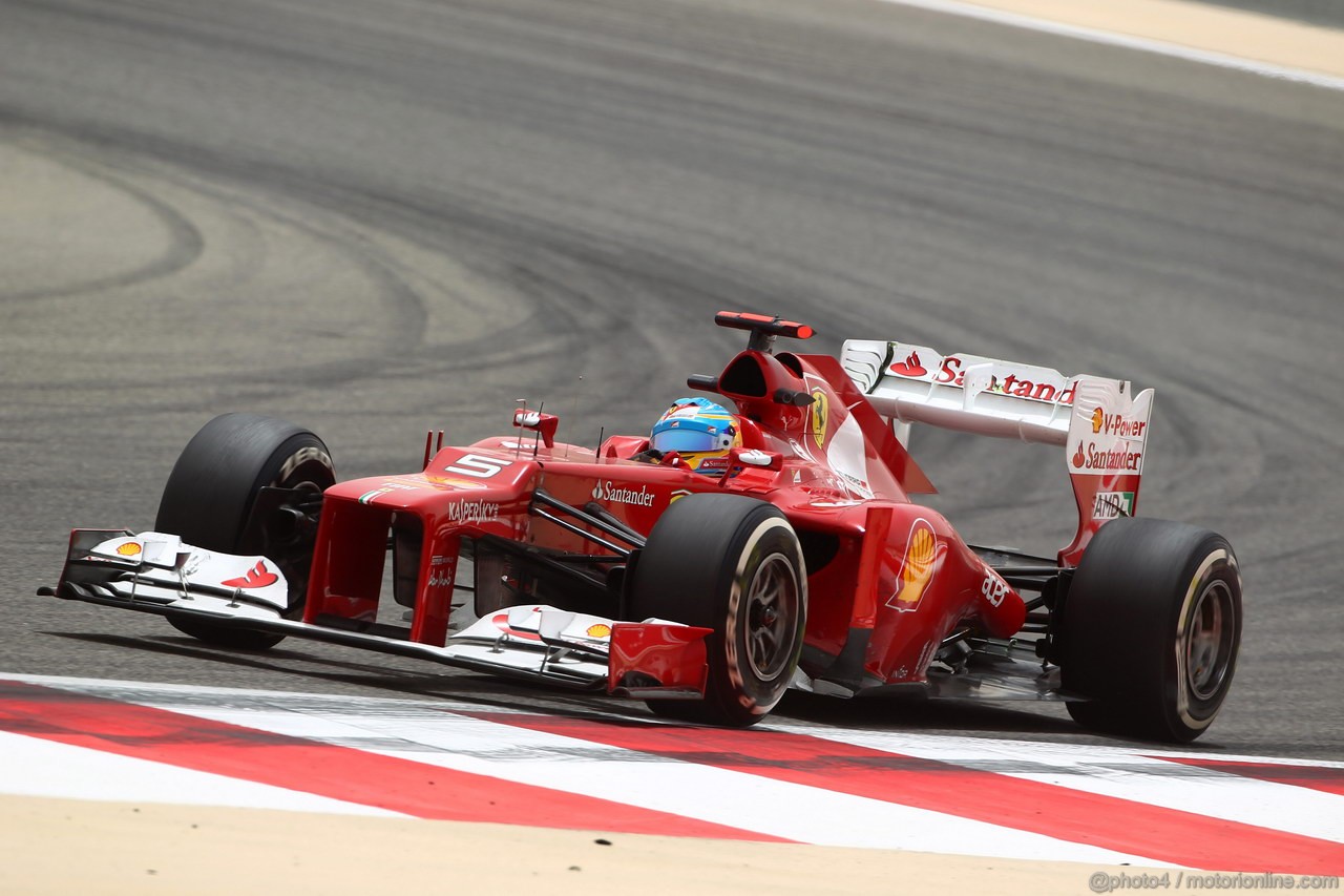 GP BAHRAIN, 20.04.2012- Prove Libere 1, Fernando Alonso (ESP) Ferrari F2012 
