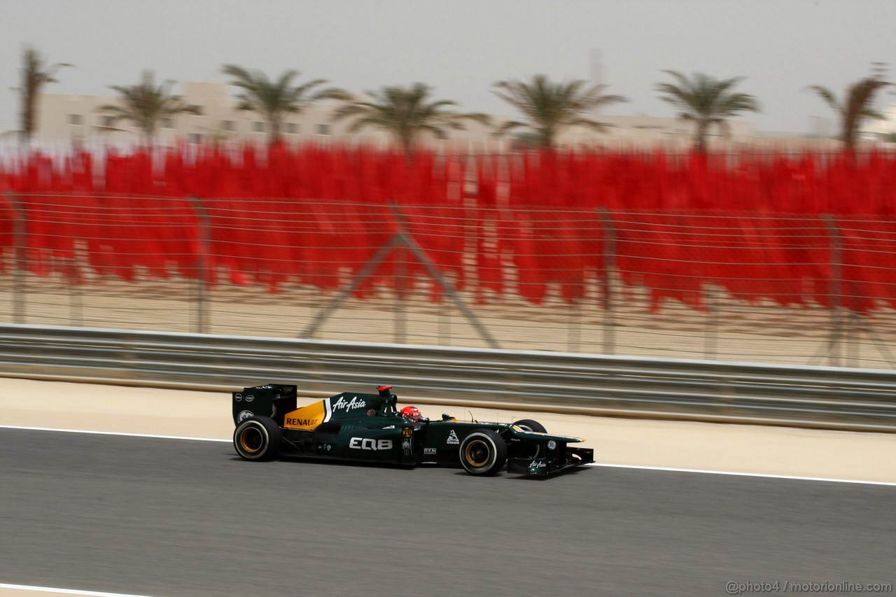 GP BAHRAIN, 20.04.2012- Prove Libere 1, Heikki Kovalainen (FIN) Caterham F1 Team CT01 