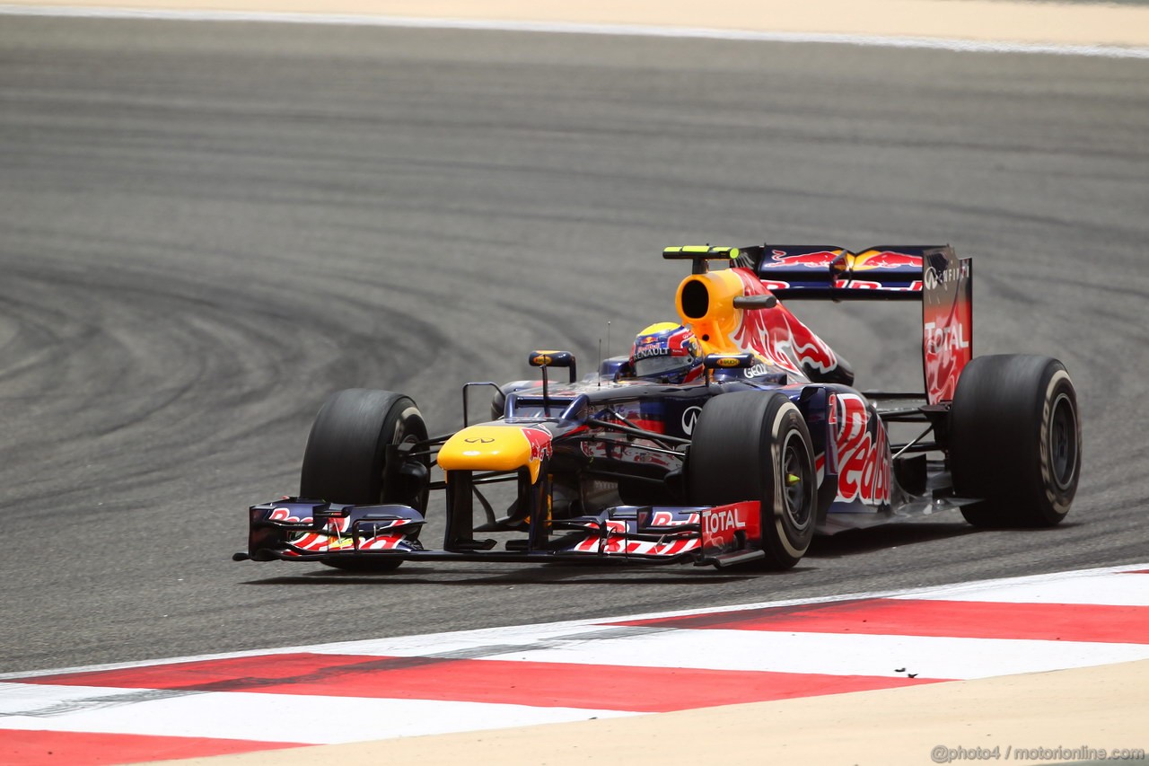 GP BAHRAIN, 20.04.2012- Prove Libere 1, Mark Webber (AUS) Red Bull Racing RB8 