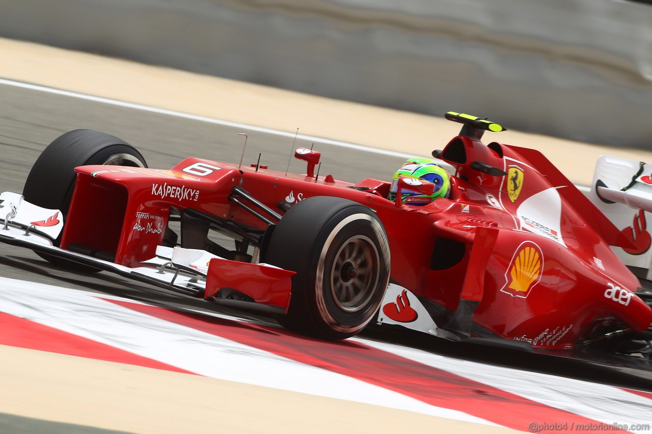 GP BAHRAIN, 20.04.2012- Prove Libere 1, Felipe Massa (BRA) Ferrari F2012 