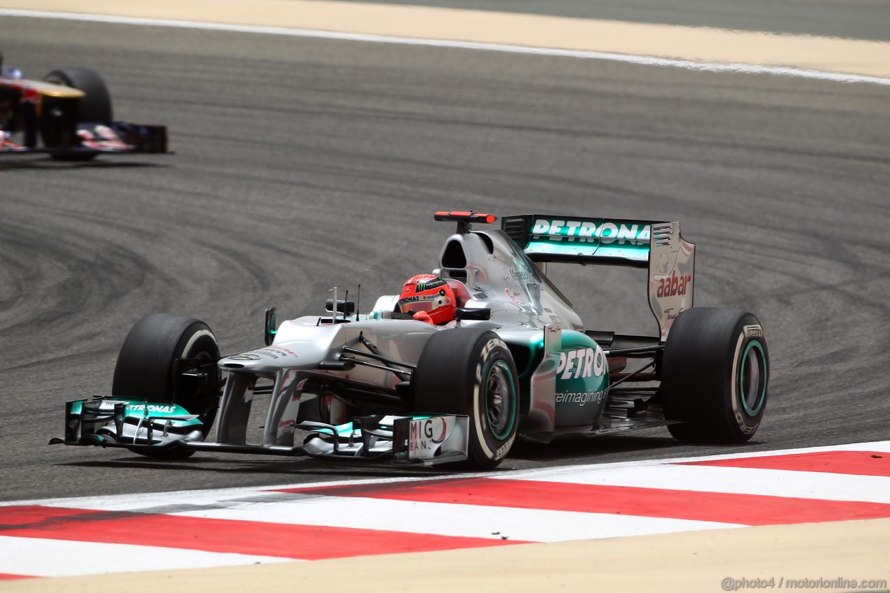 GP BAHRAIN, 20.04.2012- Prove Libere 1, Michael Schumacher (GER) Mercedes AMG F1 W03 