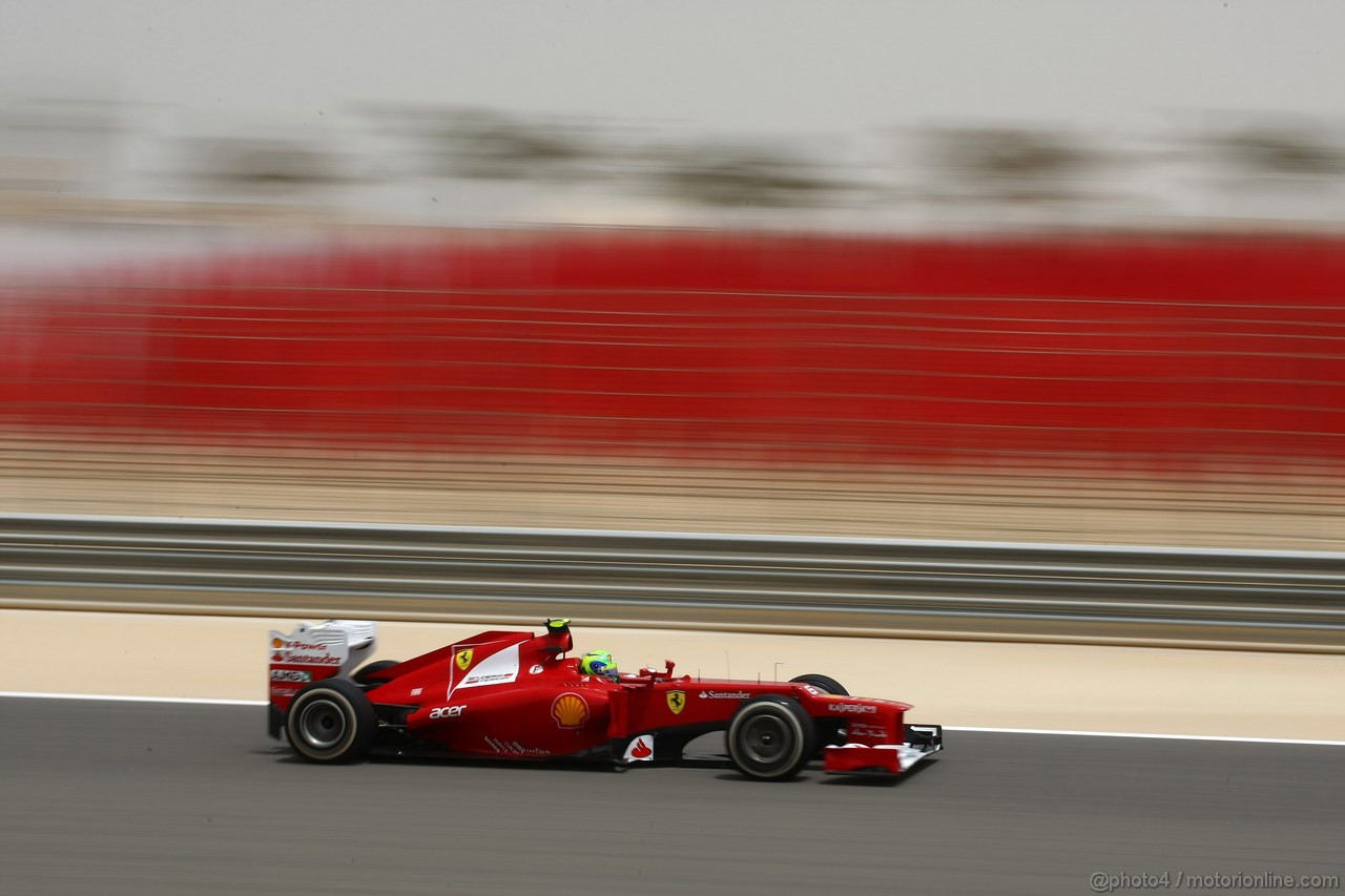 GP BAHRAIN, 20.04.2012- Prove Libere 1, Felipe Massa (BRA) Ferrari F2012