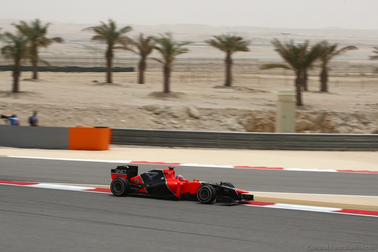 GP BAHRAIN, 20.04.2012- Prove Libere 1, Timo Glock (GER) Marussia F1 Team MR01 