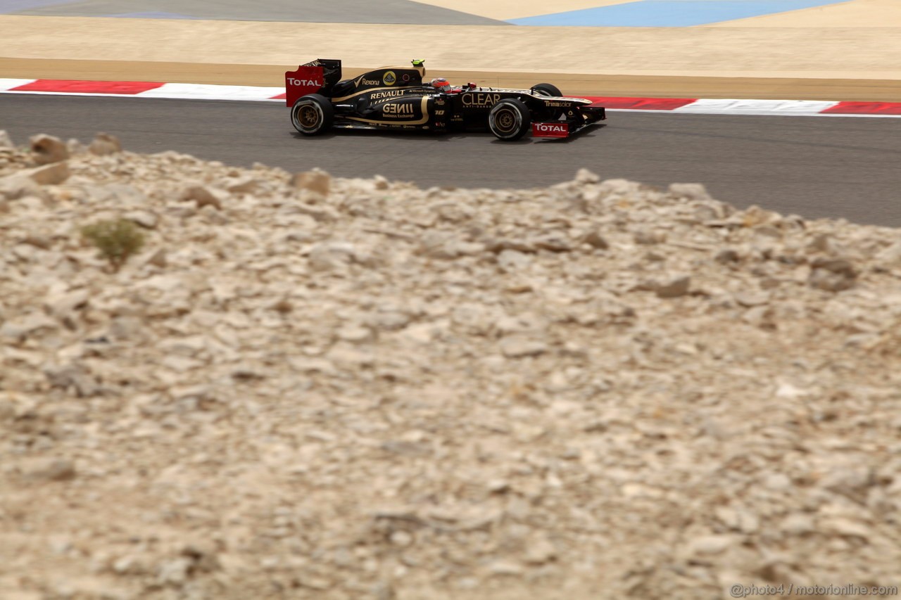 GP BAHRAIN, 20.04.2012- Prove Libere 1, Romain Grosjean (FRA) Lotus F1 Team E20 