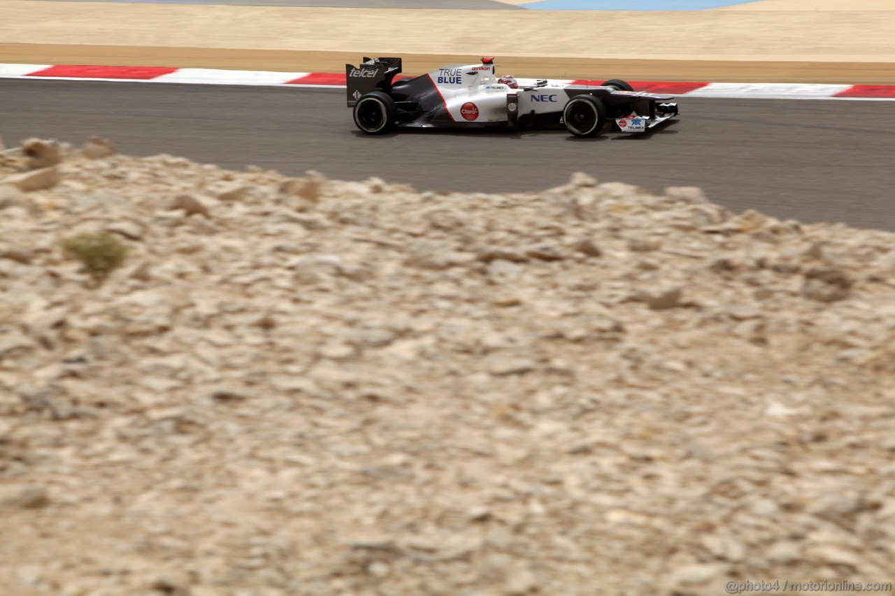 GP BAHRAIN, 20.04.2012- Prove Libere 1, Kamui Kobayashi (JAP) Sauber F1 Team C31 