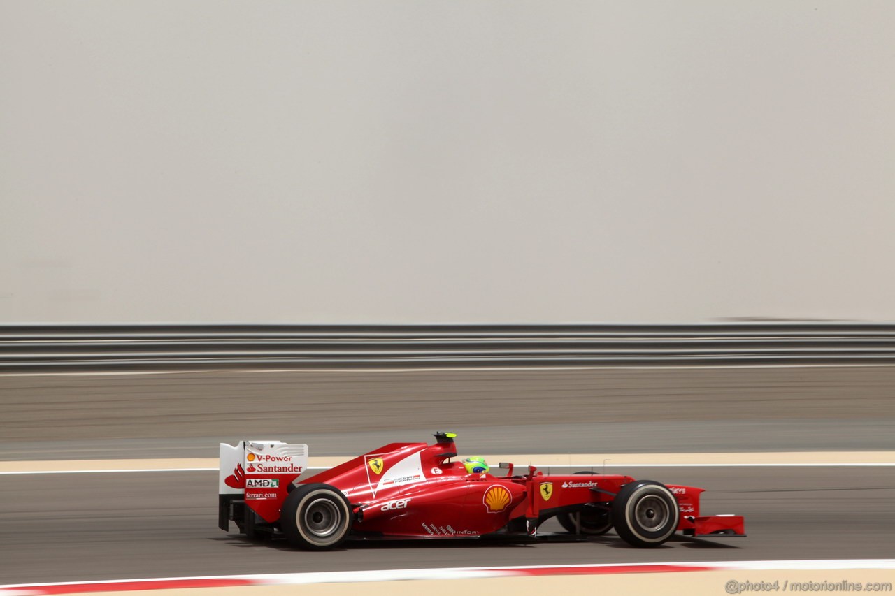 GP BAHRAIN, 20.04.2012- Prove Libere 1, Felipe Massa (BRA) Ferrari F2012