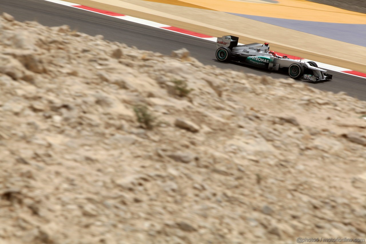 GP BAHRAIN, 20.04.2012- Prove Libere 1, Michael Schumacher (GER) Mercedes AMG F1 W03