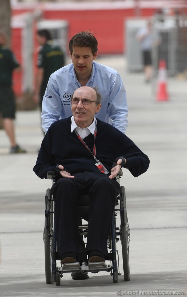 GP BAHRAIN, 20.04.2012- Sir Frank Williams(gbr),Team Principal Williams F1 Team 