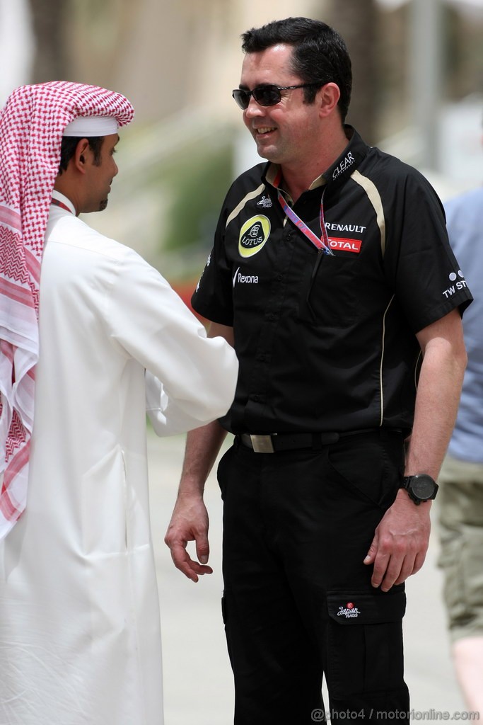 GP BAHRAIN, 20.04.2012- Eric Boullier (FRA), Team Manager, Lotus F1 Team 