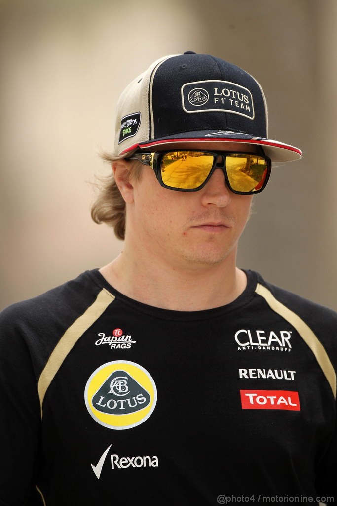 GP BAHRAIN, 20.04.2012- Kimi Raikkonen (FIN) Lotus F1 Team E20 