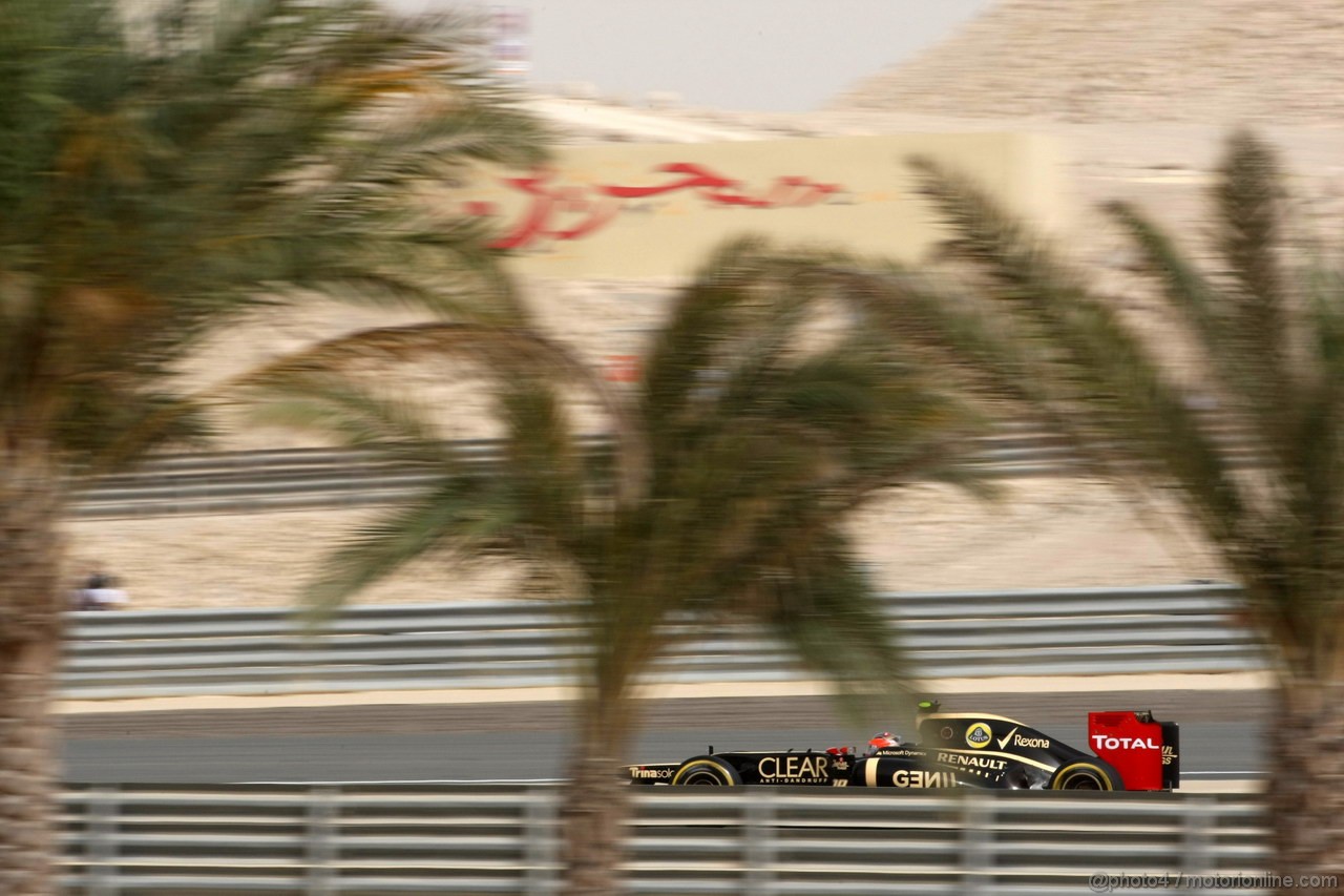 GP BAHRAIN, 20.04.2012-  Prove Libere 2, Romain Grosjean (FRA) Lotus F1 Team E20 