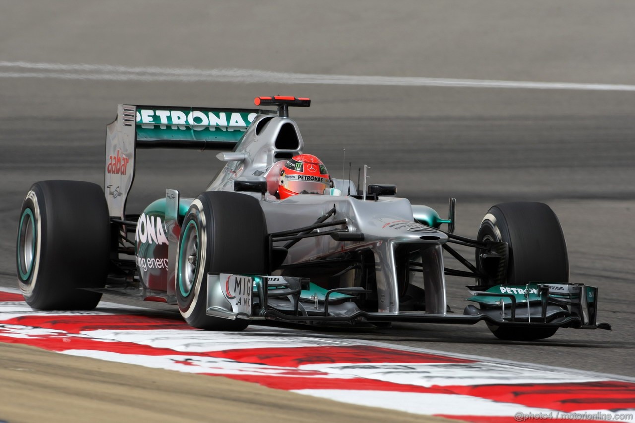 GP BAHRAIN, 20.04.2012-  Prove Libere 2, Michael Schumacher (GER) Mercedes AMG F1 W03 
