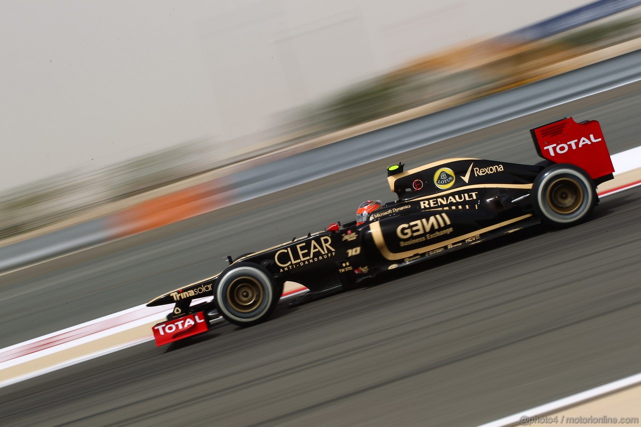 GP BAHRAIN, 20.04.2012-  Prove Libere 2, Romain Grosjean (FRA) Lotus F1 Team E20 