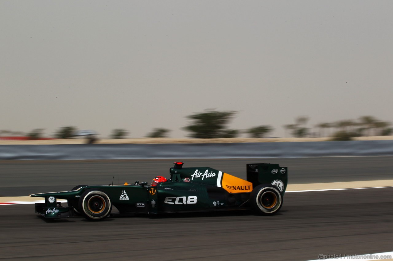 GP BAHRAIN, 20.04.2012-  Prove Libere 2, Heikki Kovalainen (FIN) Caterham F1 Team CT01 