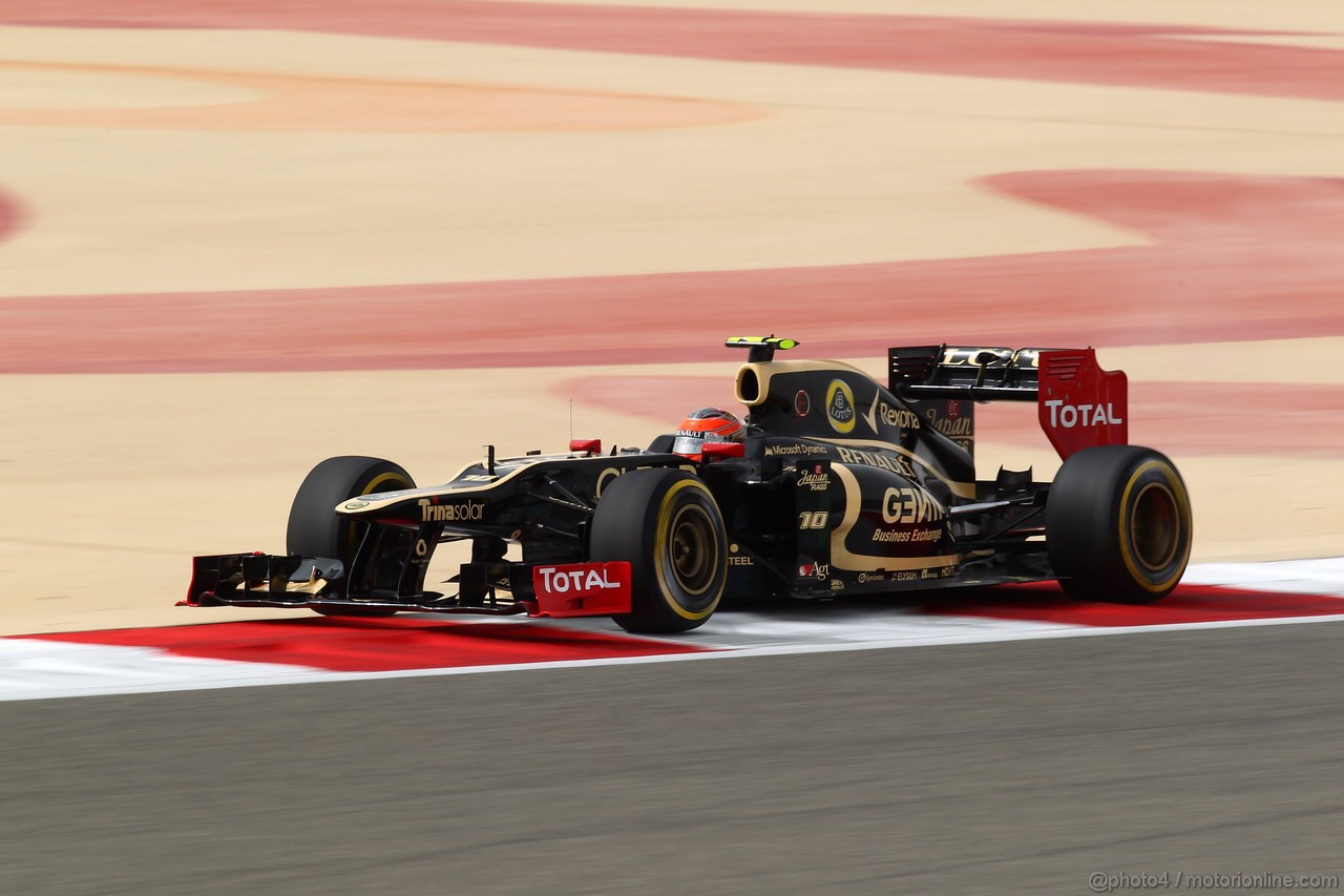 GP BAHRAIN, 20.04.2012-  Prove Libere 2, Romain Grosjean (FRA) Lotus F1 Team E20 