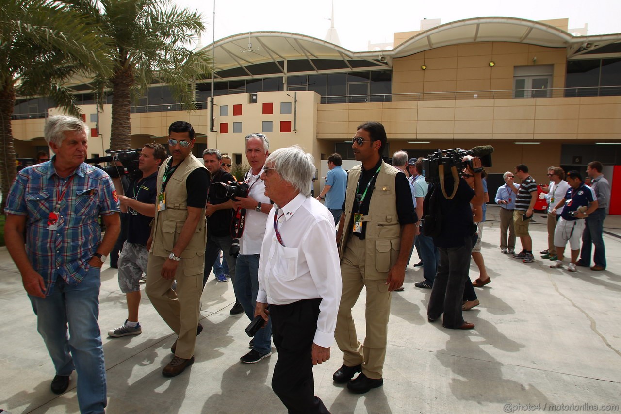 GP BAHRAIN, 20.04.2012-  Prove Libere 2, Bernie Ecclestone (GBR), President e CEO of Formula One Management