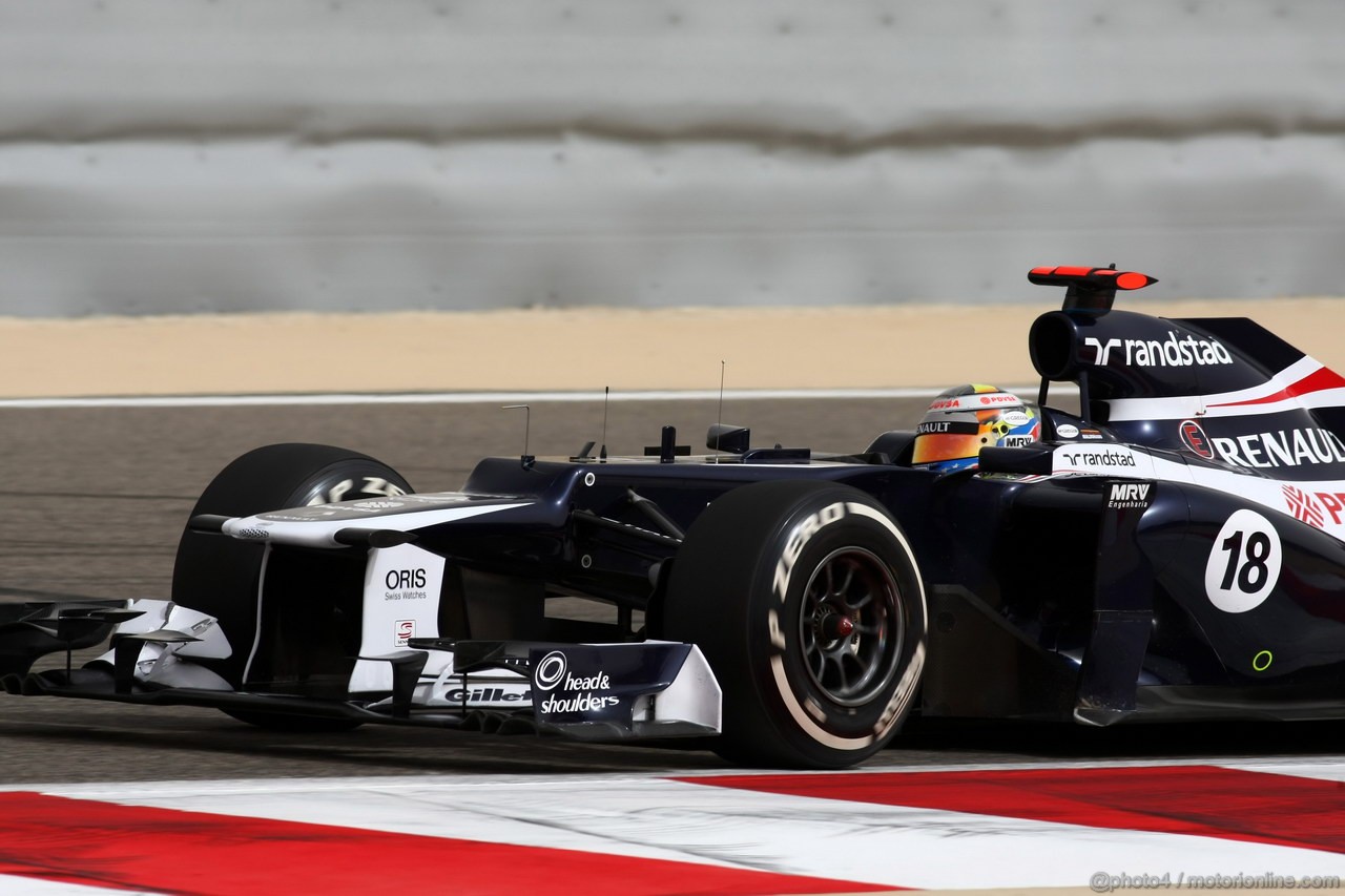 GP BAHRAIN, 20.04.2012-  Prove Libere 2, Pastor Maldonado (VEN) Williams F1 Team FW34 