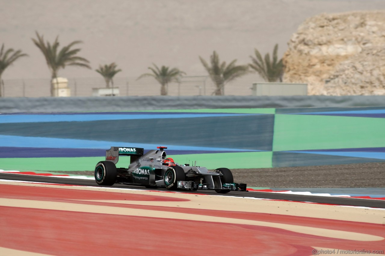 GP BAHRAIN, 20.04.2012-  Prove Libere 2, Michael Schumacher (GER) Mercedes AMG F1 W03 