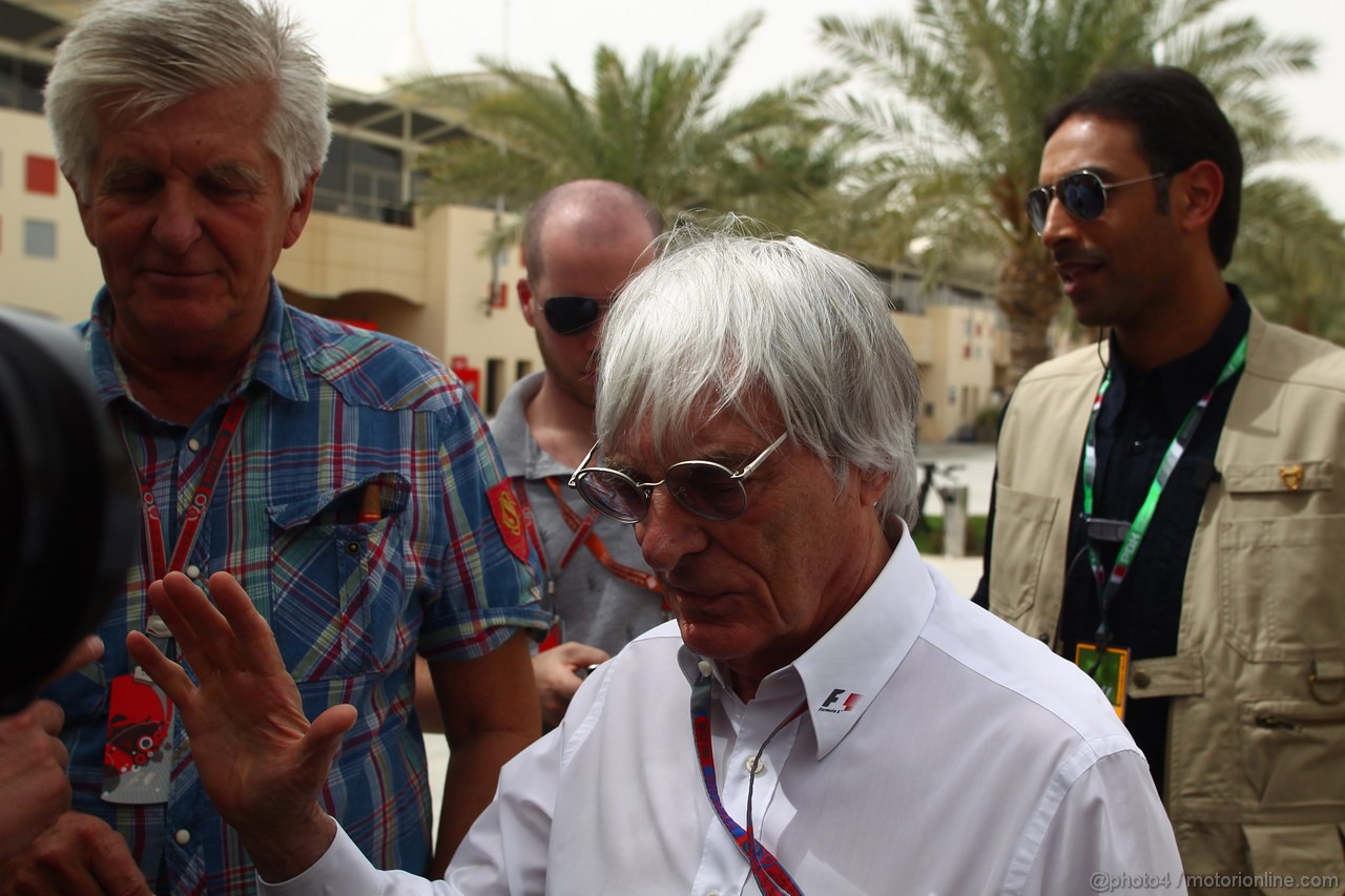 GP BAHRAIN, 20.04.2012-  Prove Libere 2, Bernie Ecclestone (GBR), President e CEO of Formula One Management
