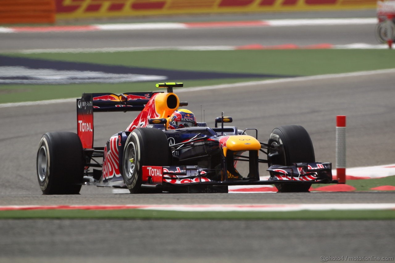 GP BAHRAIN, 20.04.2012-  Prove Libere 2, Mark Webber (AUS) Red Bull Racing RB8 