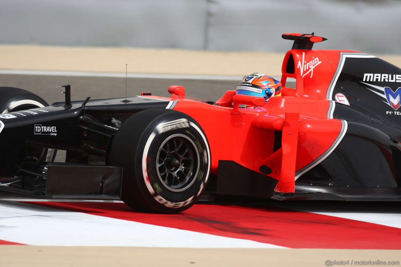 GP BAHRAIN, 20.04.2012-  Prove Libere 2, Timo Glock (GER) Marussia F1 Team MR01 