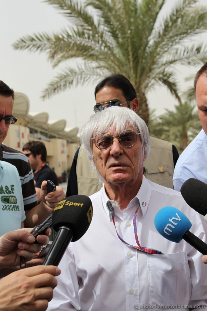 GP BAHRAIN, 20.04.2012-  Prove Libere 2, Bernie Ecclestone (GBR), President e CEO of Formula One Management