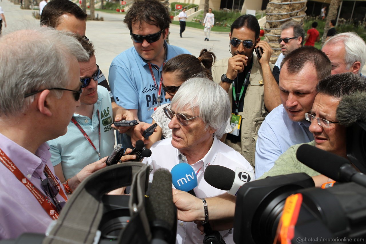 GP BAHRAIN, 20.04.2012-  Prove Libere 2, Bernie Ecclestone (GBR), President e CEO of Formula One Management
