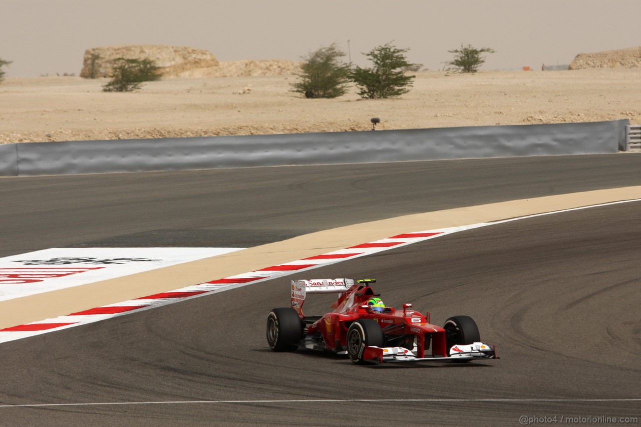 GP BAHRAIN, 20.04.2012-  Prove Libere 2, Felipe Massa (BRA) Ferrari F2012 