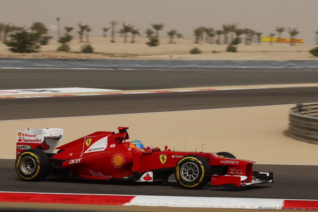 GP BAHRAIN, 20.04.2012-  Prove Libere 2, Fernando Alonso (ESP) Ferrari F2012 