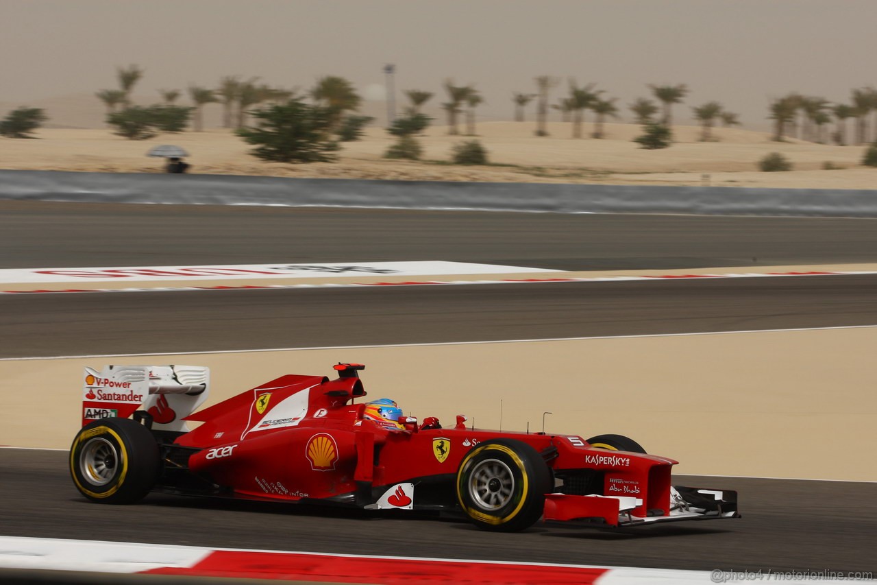 GP BAHRAIN, 20.04.2012-  Prove Libere 2, Fernando Alonso (ESP) Ferrari F2012 