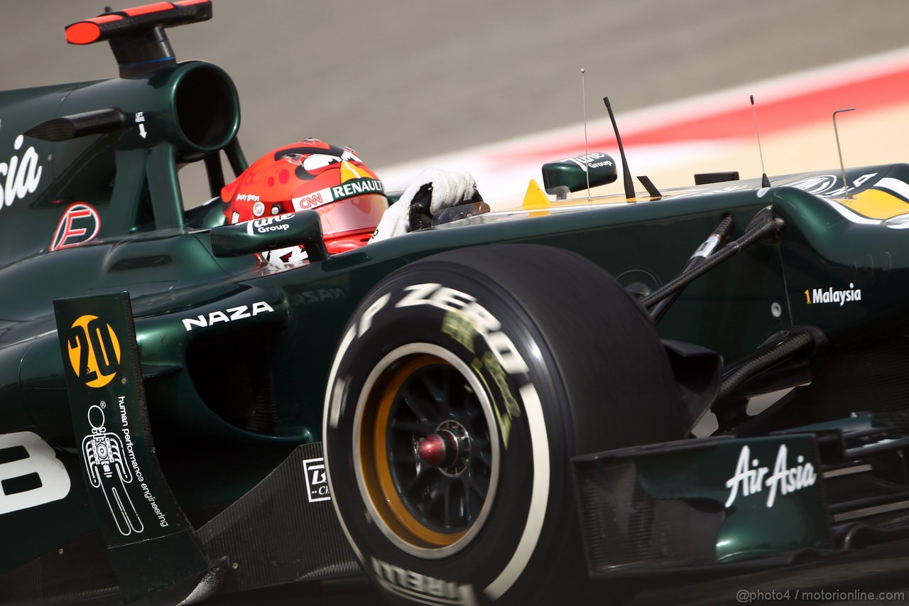 GP BAHRAIN, 20.04.2012- Prove Libere 2, Heikki Kovalainen (FIN) Caterham F1 Team CT01 