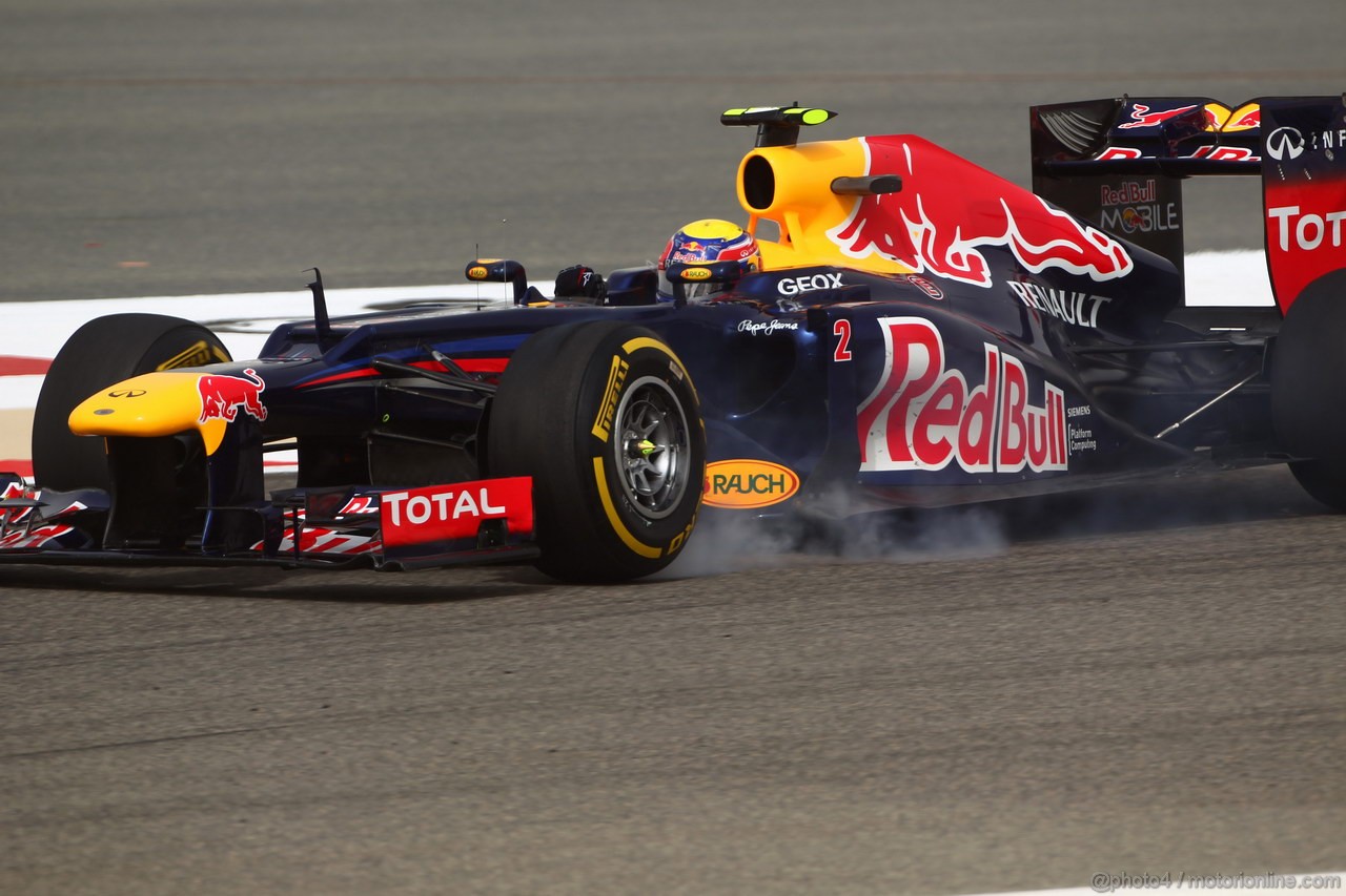 GP BAHRAIN, 20.04.2012- Prove Libere 2, Mark Webber (AUS) Red Bull Racing RB8 
