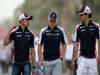 GP BAHRAIN, 20.04.2012- Pastor Maldonado (VEN) Williams F1 Team FW34, Valtteri Bottas (FIN) e Bruno Senna (BRA) Williams F1 Team FW34 