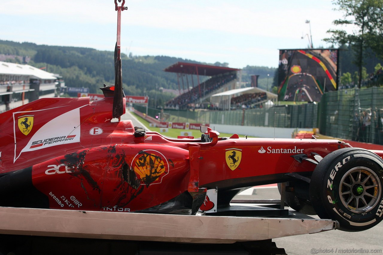 GP BELGIO, 02.09.2012- Gara, Start of the race, Crash, Fernando Alonso (ESP) Ferrari F2012 