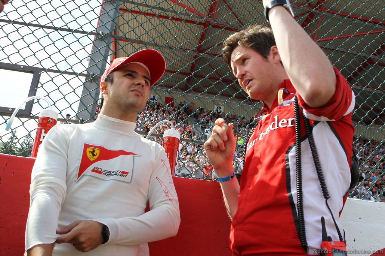 GP BELGIO, 02.09.2012- Gara, Felipe Massa (BRA) Ferrari F2012 e Rob Smedley, (GBR), Ferrari, Track Engineer of Felipe Massa (BRA) 