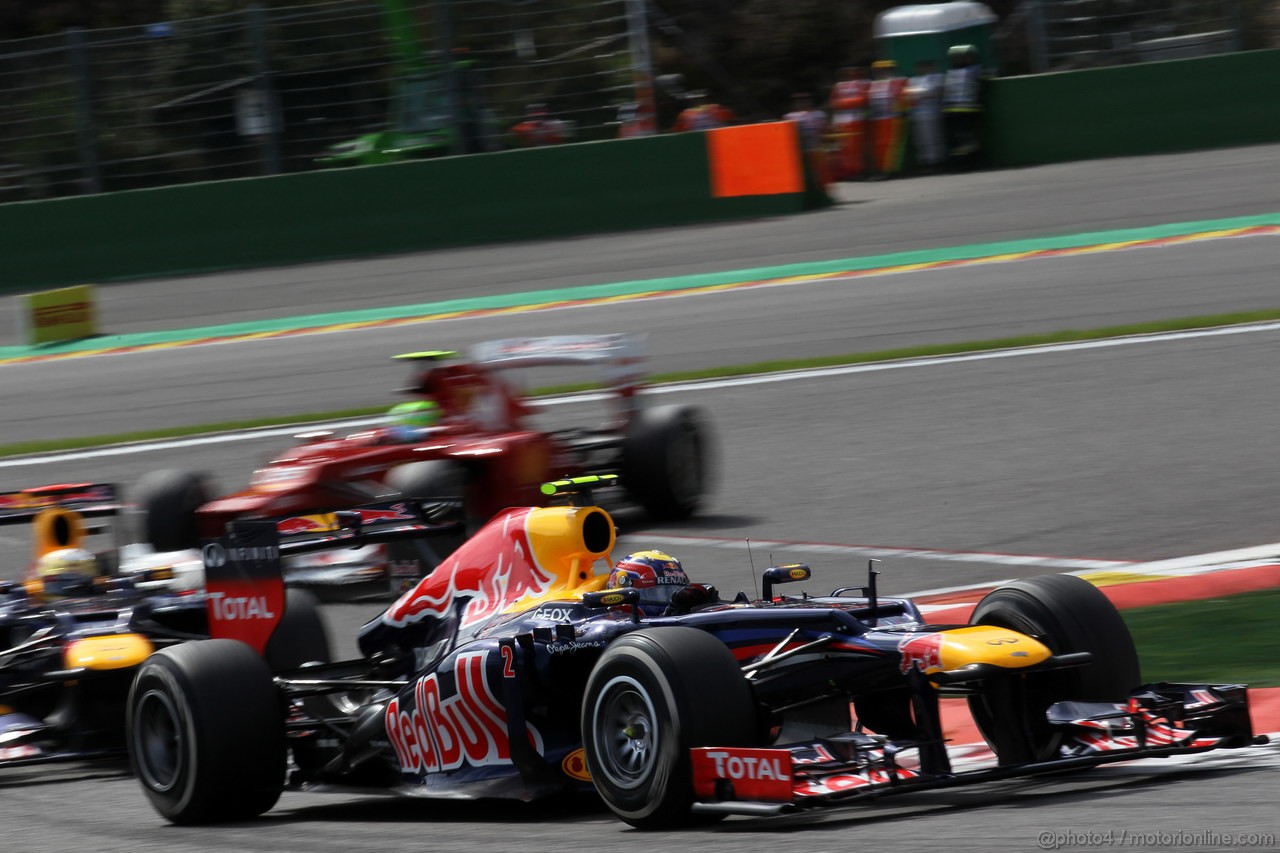 GP BELGIO, 02.09.2012- Gara, Mark Webber (AUS) Red Bull Racing RB8 