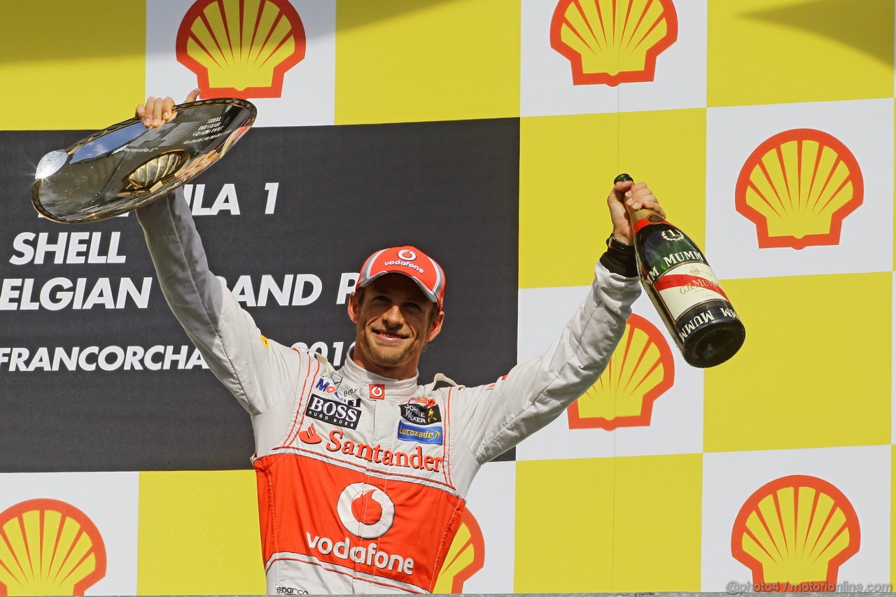 GP BELGIO, 02.09.2012- Gara, Jenson Button (GBR) McLaren Mercedes MP4-27 vincitore 