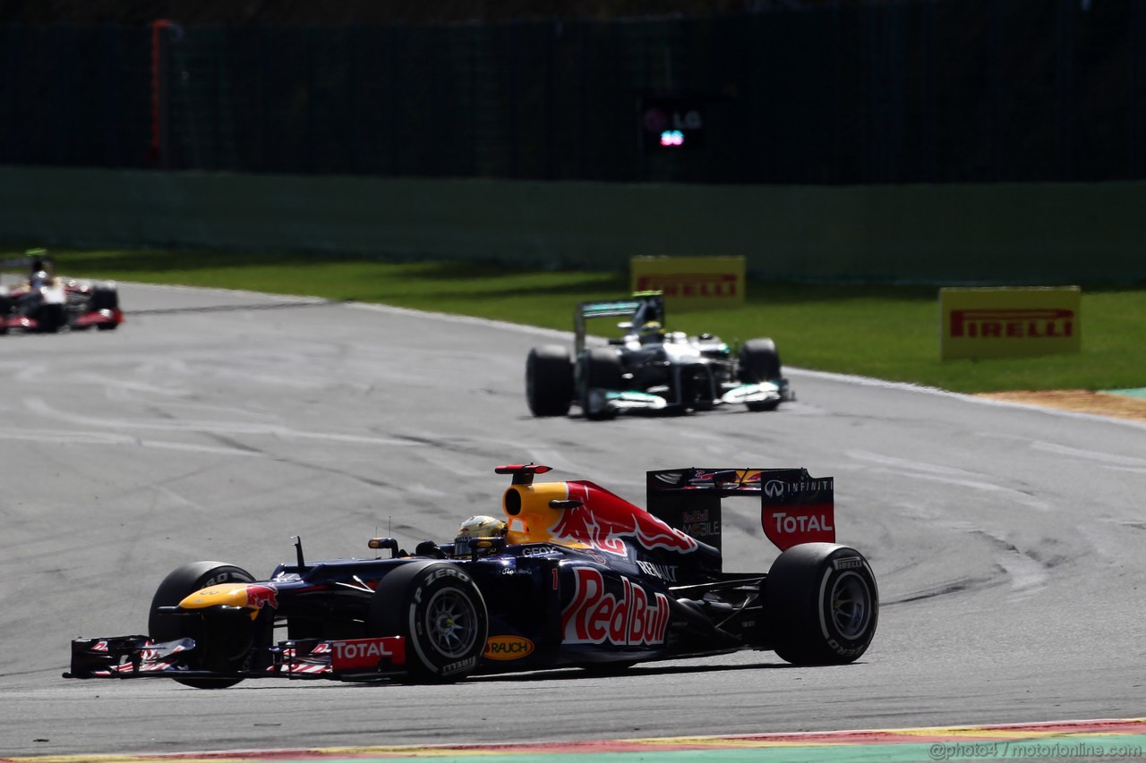GP BELGIO, 02.09.2012- Gara, Sebastian Vettel (GER) Red Bull Racing RB8 