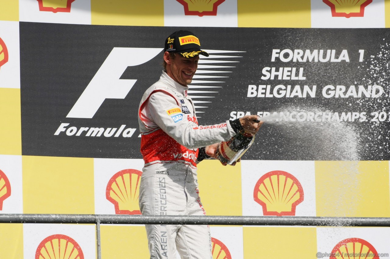 GP BELGIO, 02.09.2012- Gara, Jenson Button (GBR) McLaren Mercedes MP4-27 vincitore