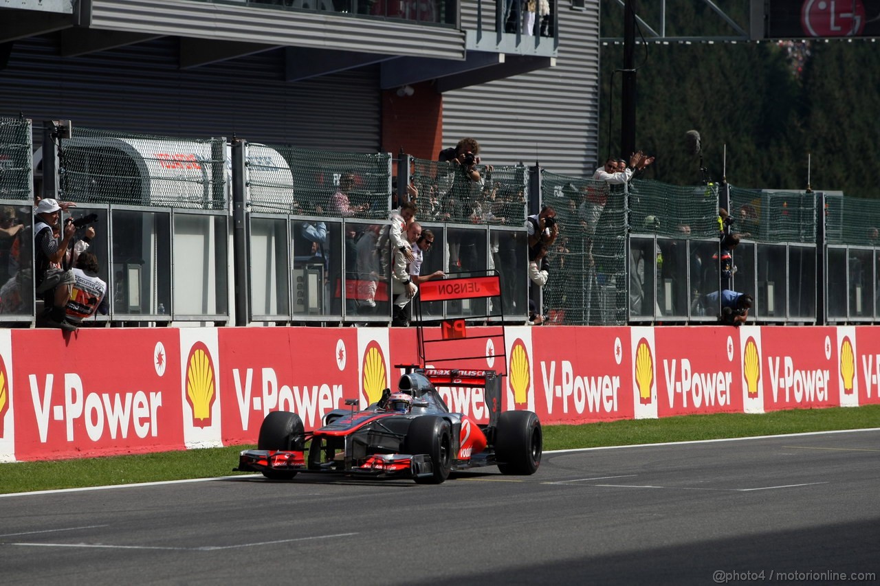 GP BELGIO, 02.09.2012- Gara, Jenson Button (GBR) McLaren Mercedes MP4-27 vincitore