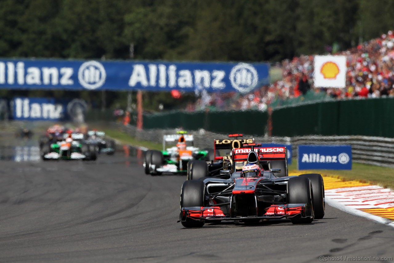 GP BELGIO, 02.09.2012- Gara, Jenson Button (GBR) McLaren Mercedes MP4-27 