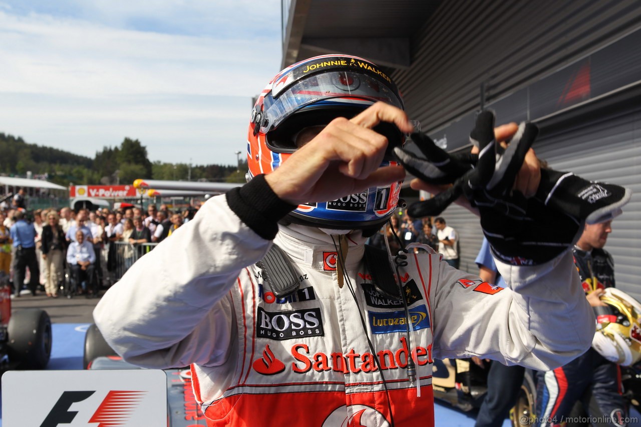 GP BELGIO, 02.09.2012- Gara, Jenson Button (GBR) McLaren Mercedes MP4-27 vincitore