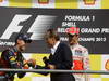 GP BELGIO, 02.09.2012- Gara, secondo Sebastian Vettel (GER) Red Bull Racing RB8 e Jackie Icks with Jenson Button (GBR) McLaren Mercedes MP4-27 vincitore 