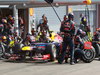 GP BELGIO, 02.09.2012- Gara, Pit Stop, Mark Webber (AUS) Red Bull Racing RB8 