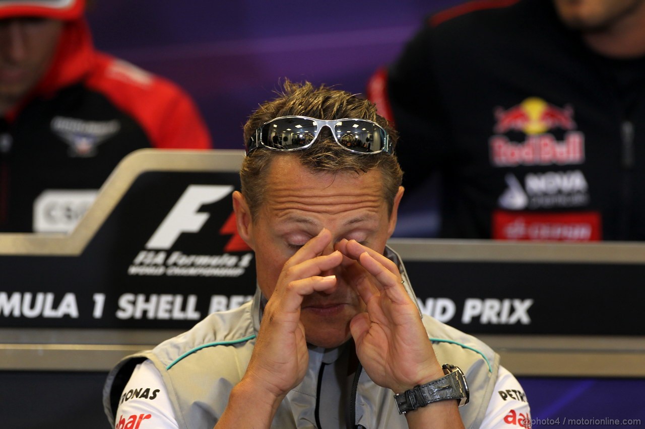 GP BELGIO, 30.08.2012- Conferenza Stampa, Michael Schumacher (GER) Mercedes AMG F1 W03